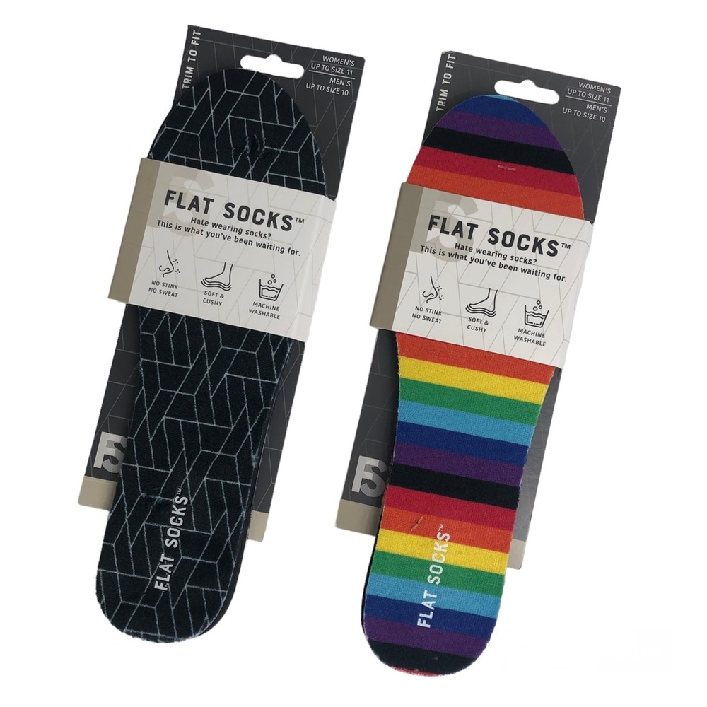Flat Socks 2 Pair Unisex